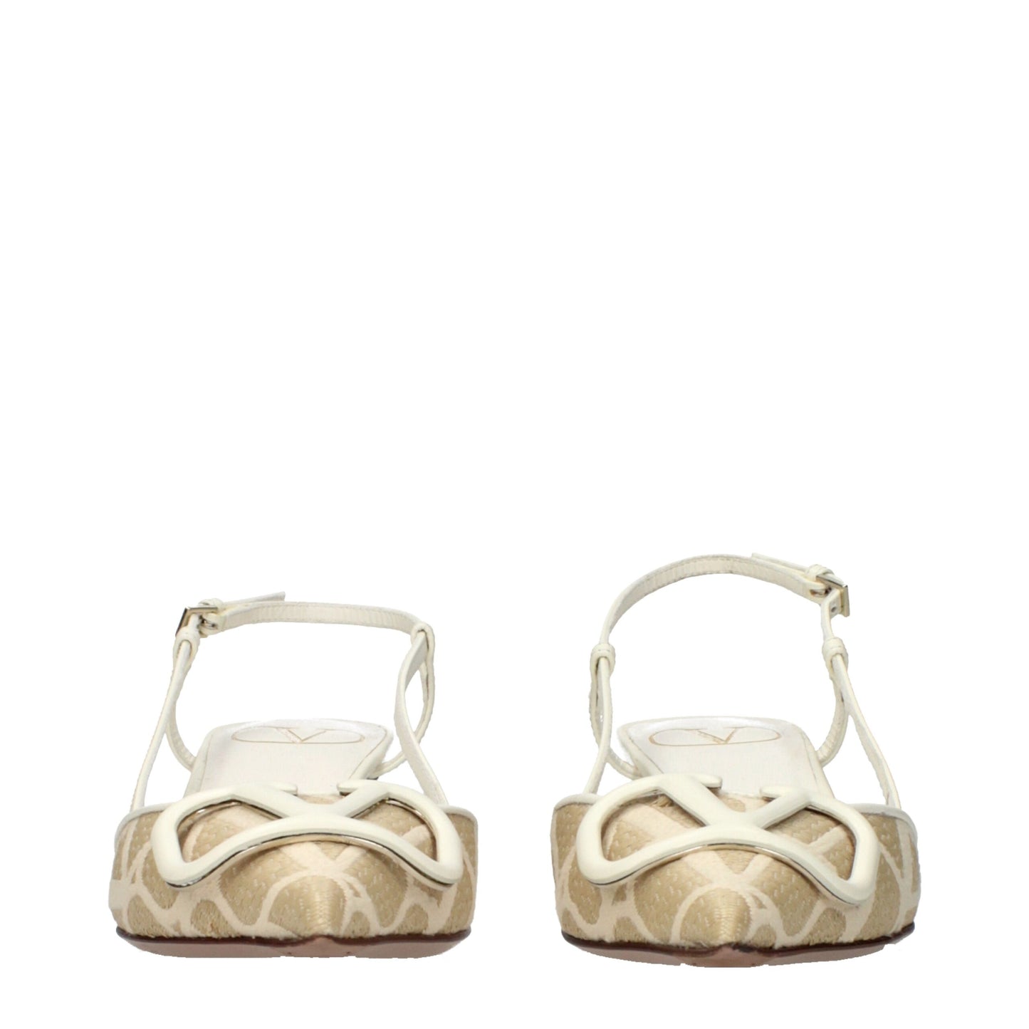 Beige Raffia Strap-On Sandals