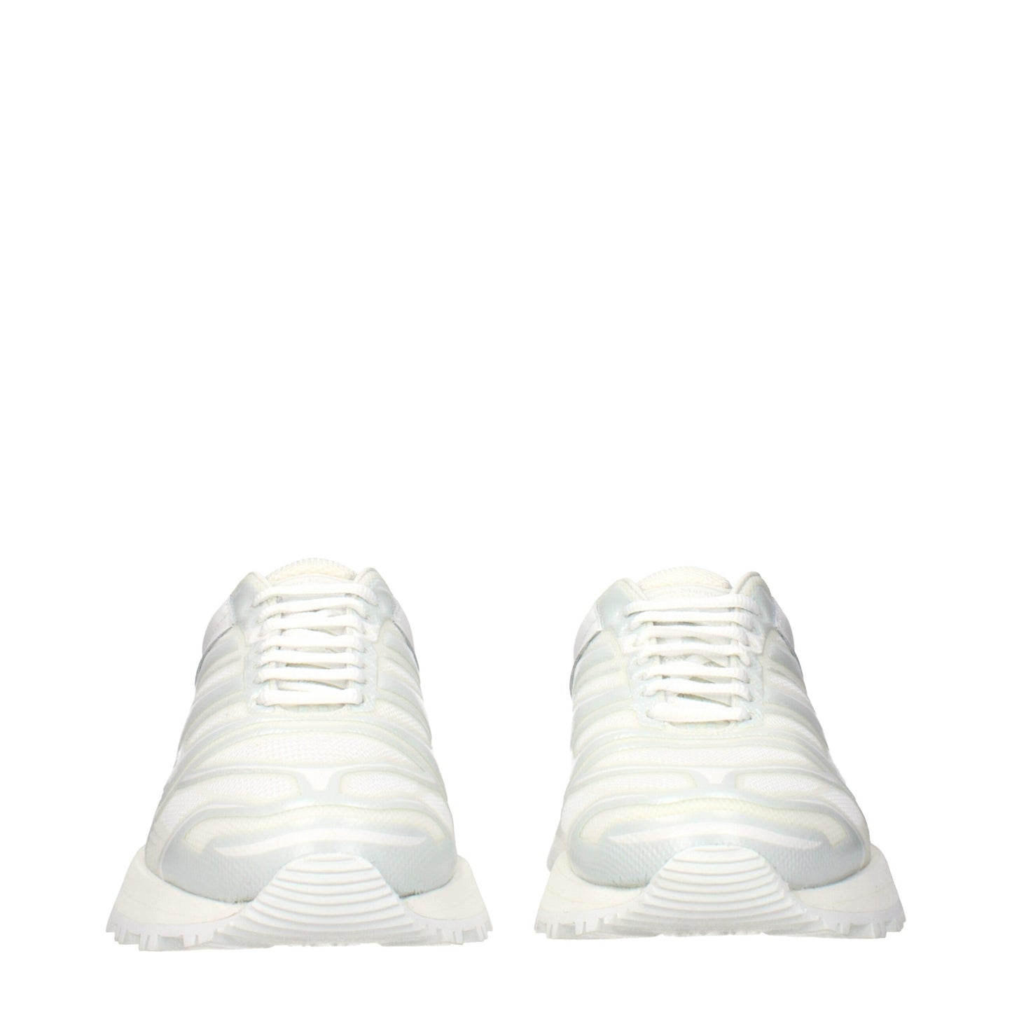 White Fabric Athletic Sneakers