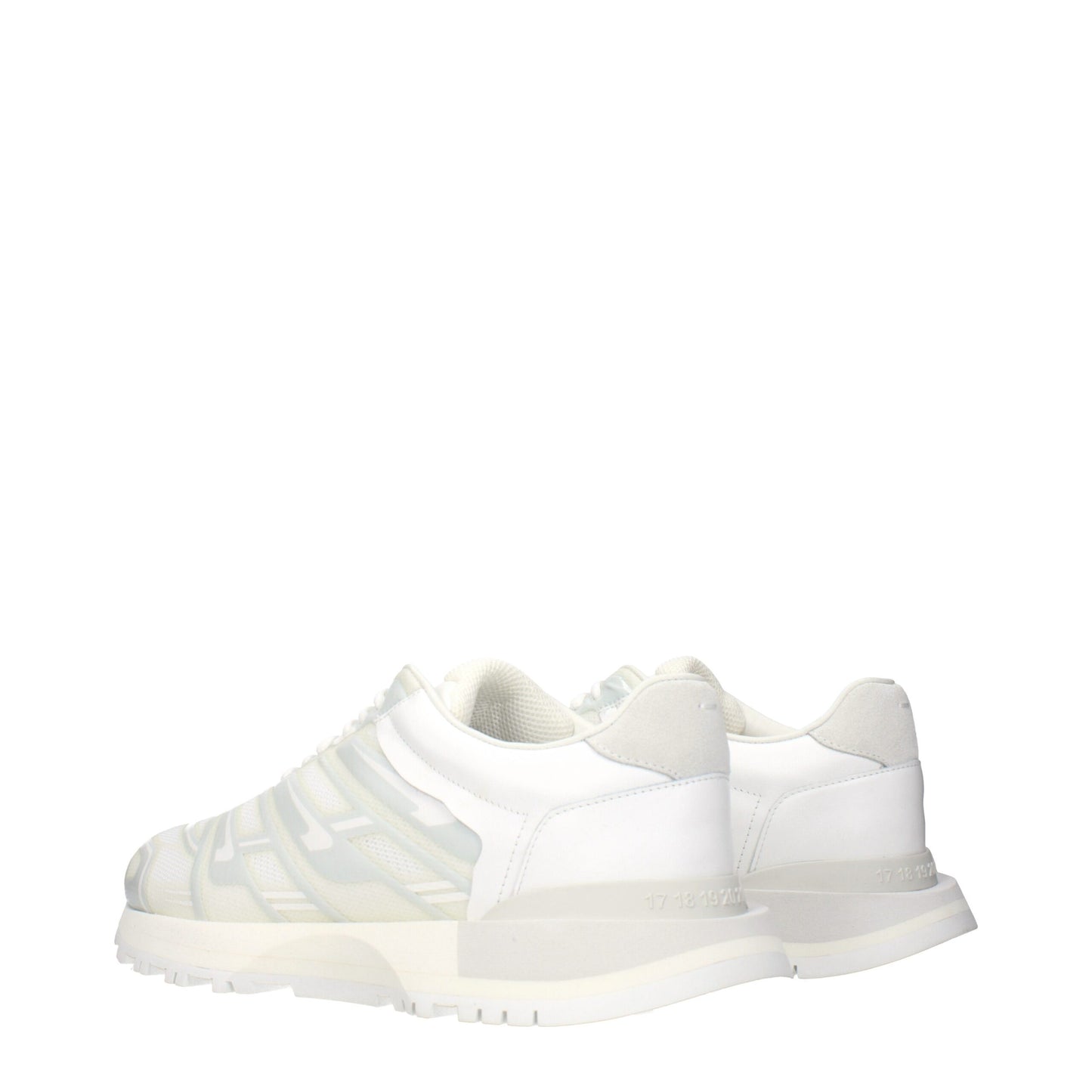 White Fabric Athletic Sneakers