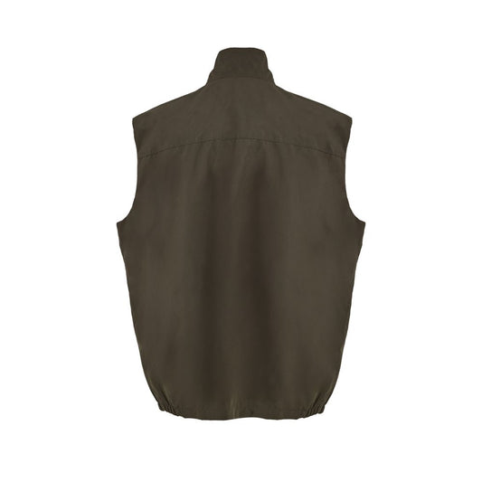 Green Polyester Sleveless Jacket