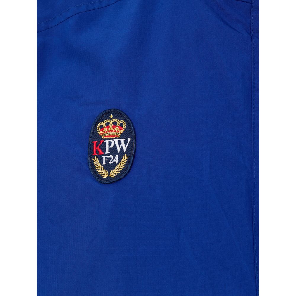 Blue Polyester Sleveless Jacket