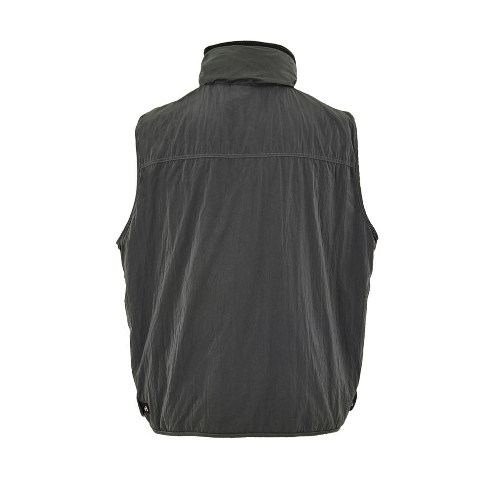 Gray Polyester Sleveless Jacket