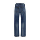 Blue Cotton High-Waisted Jean