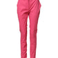 Pink Skinny High Waist Chino Trouser Pants