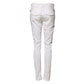 White Mid Waist Skinny Chino Cotton Trouser Pants