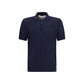 Blue Merino Wool Polo Shirt