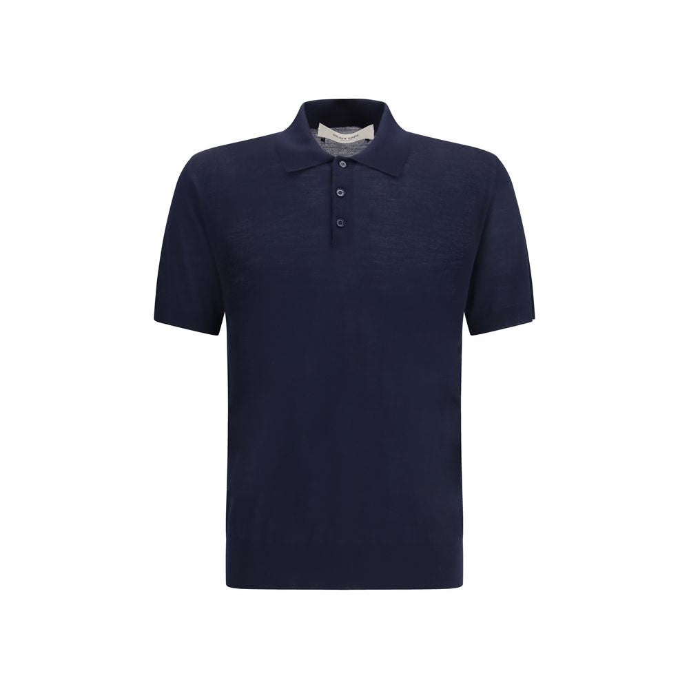 Blue Merino Wool Polo Shirt
