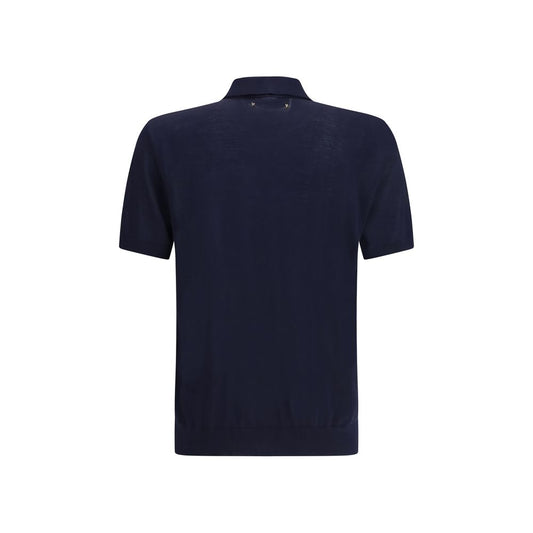 Blue Merino Wool Polo Shirt