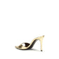Gold Leather Stiletto Heel Sandals
