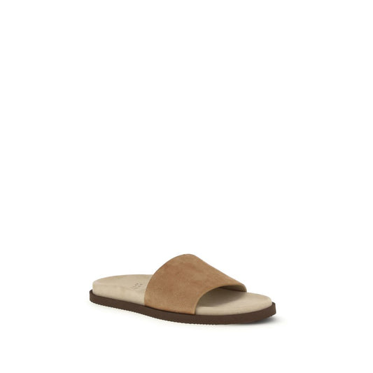 Beige Lamb Ovis Aries Aries Flat Sandals