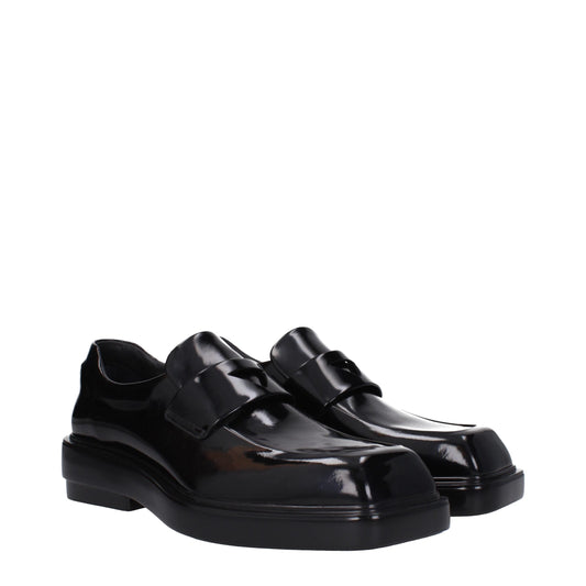 Black Leather Slip-On Loafers