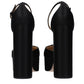 Black Satin Platform Pumps