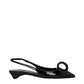 Black Leather Flat Sandals