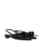 Black Leather Flat Sandals