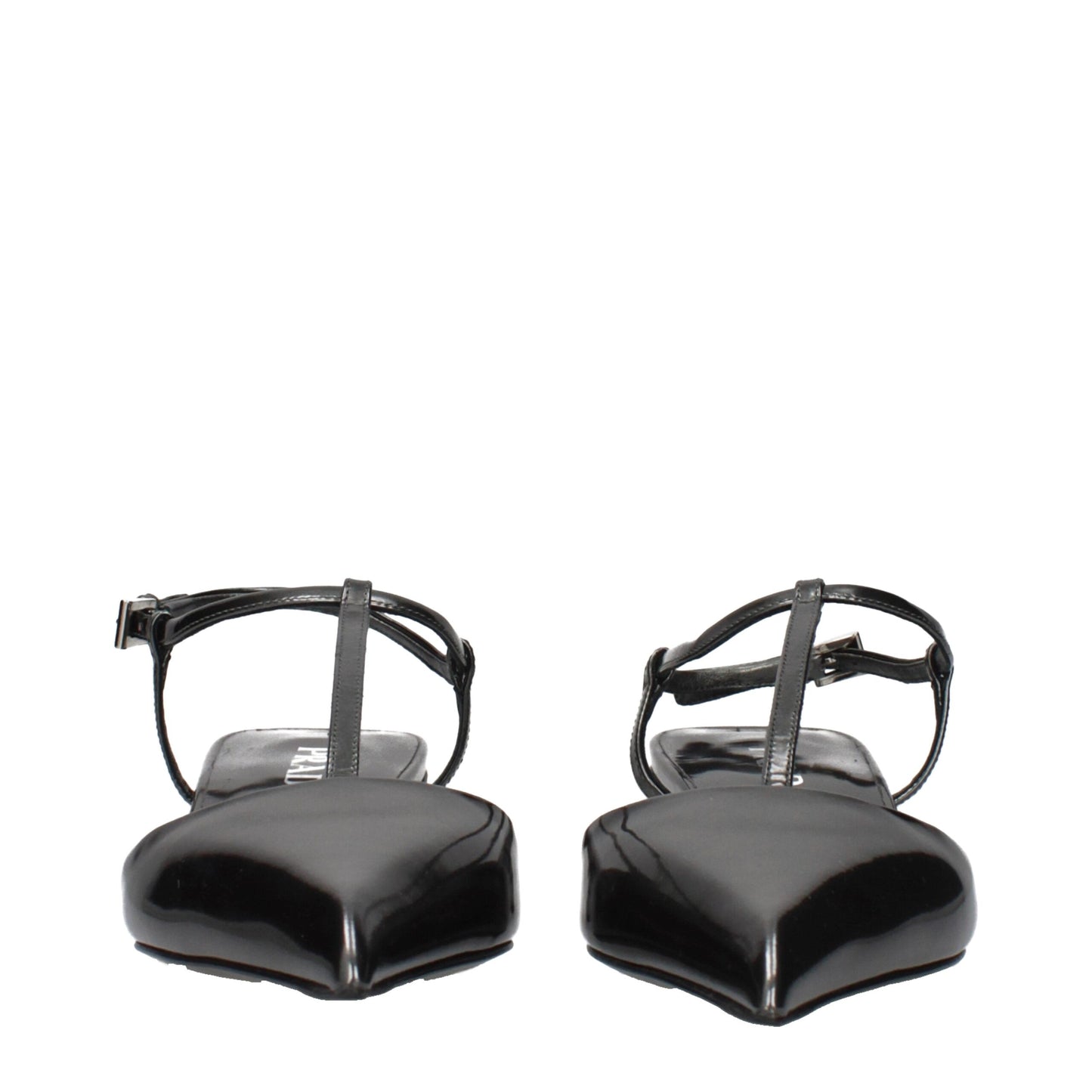 Gray Leather Flat Sandals