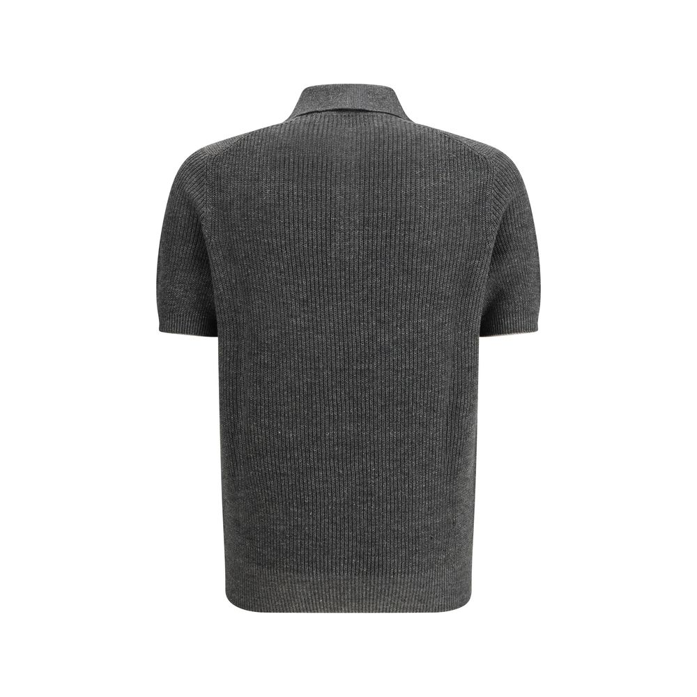 Gray Cotton Polo Shirt