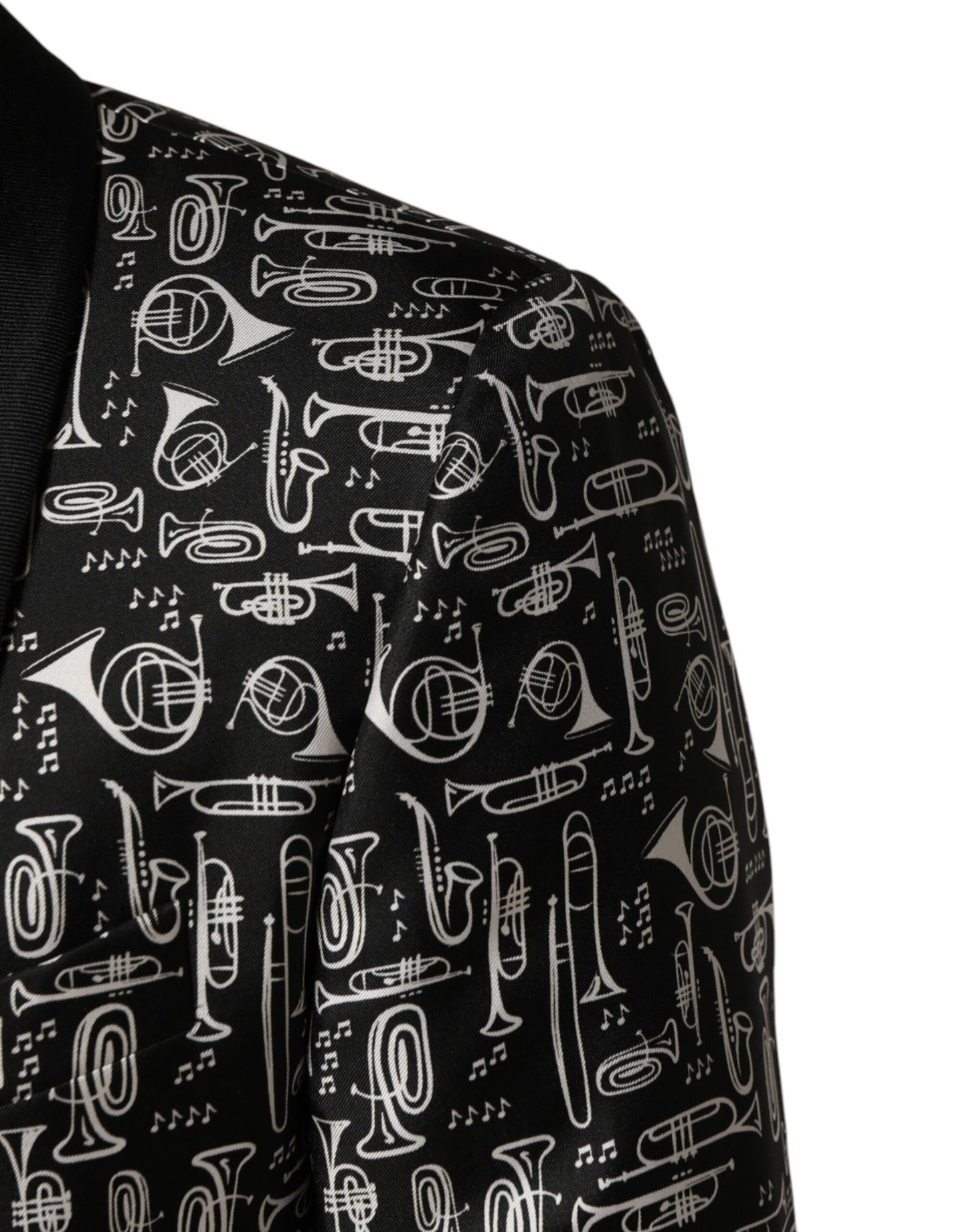 Black Jazz Club Silk Single Breasted Blazer