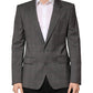 Gray Wool Single Breasted 2 Button Blazer
