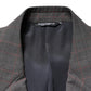 Gray Wool Single Breasted 2 Button Blazer