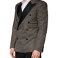 Gray Double Breasted 2 Button Jacket Blazer