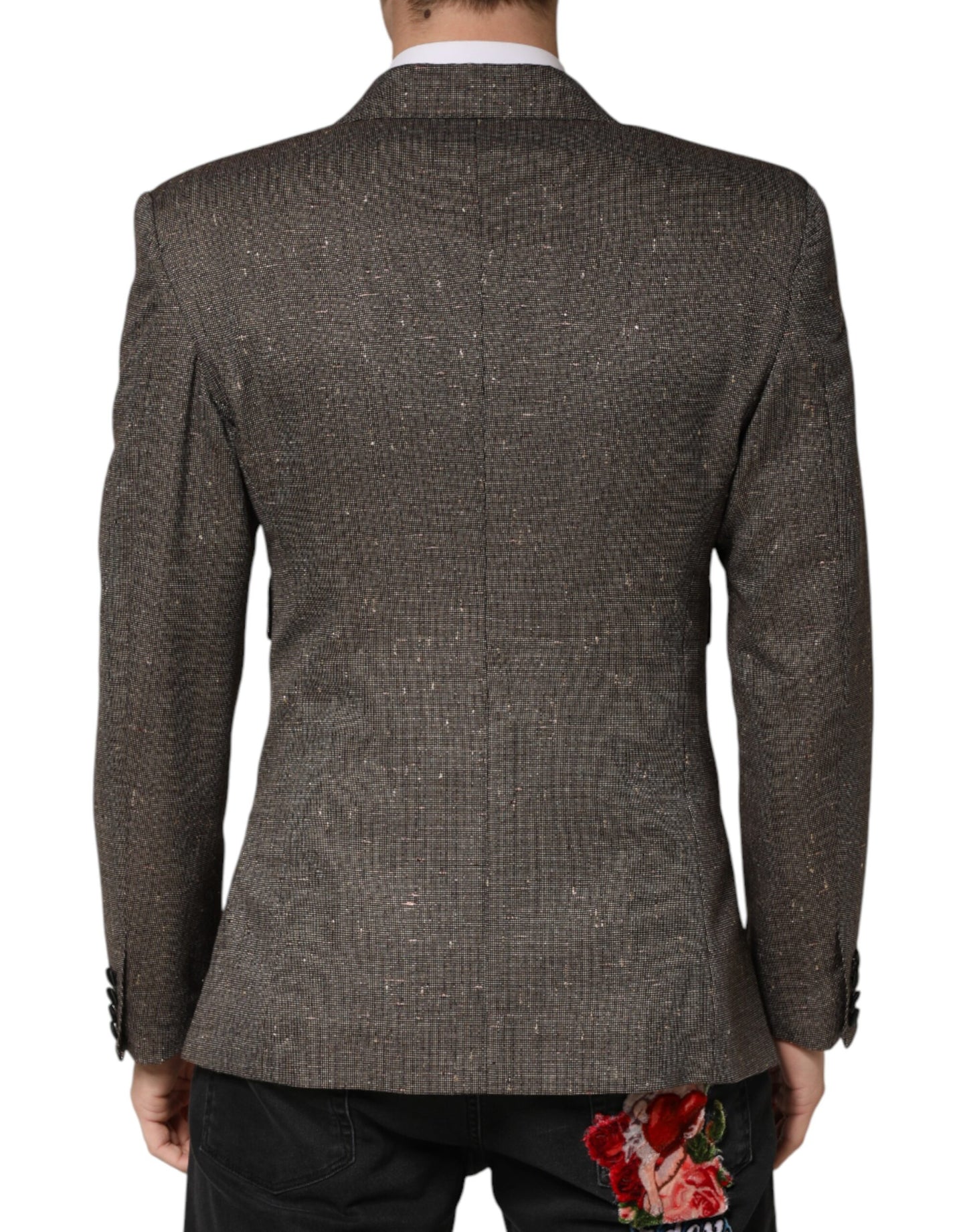 Gray Double Breasted 2 Button Jacket Blazer