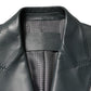 Dark Gray Leather Double Breasted 2Button Blazer
