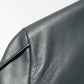 Dark Gray Leather Double Breasted 2Button Blazer