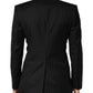 Dark Gray Stripes Double Breasted 2Button Blazer