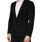 Black Wool Single Breasted 2 Button Blazer
