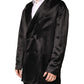 Black Silk Double Breasted 2 Button Blazer