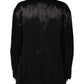 Black Silk Double Breasted 2 Button Blazer