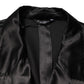 Black Silk Double Breasted 2 Button Blazer