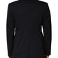 Dark Blue Wool Single Breasted 2 Button Blazer