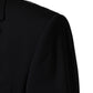 Black Wool Single Breasted 2 Button Blazer