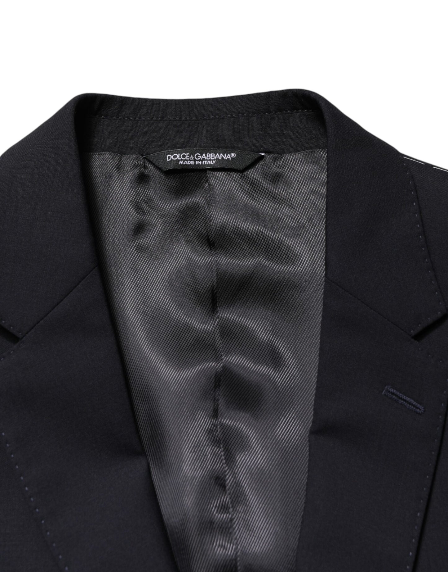 Black Wool Single Breasted 2 Button Blazer