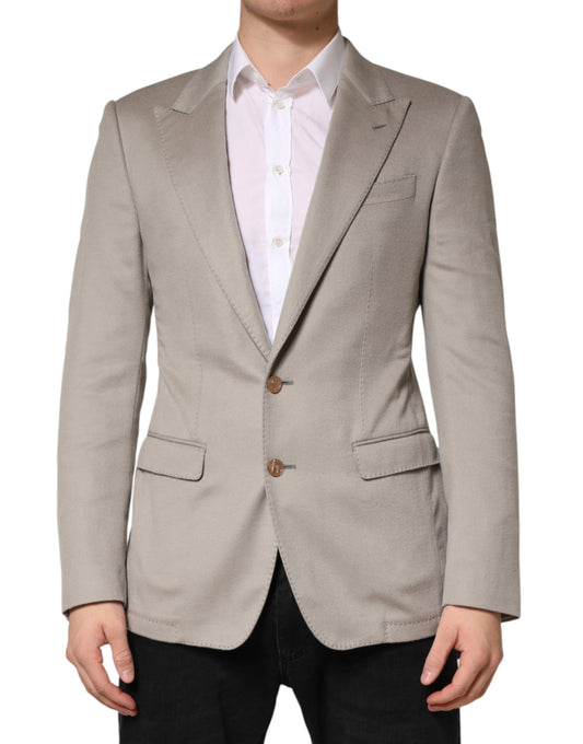 Gray Cashmere Single Breasted Jacket Blazer