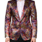 Multicolor Jacquard Single Breasted Blazer