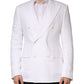 White Linen Double Breasted 2 Button Blazer