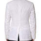 White Linen Double Breasted 2 Button Blazer