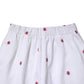 White Floral Tapered High Waist Cropped Pants
