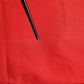 Red Flared Mid Waist Chino Casual Trouser Pants