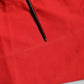 Red Flared Mid Waist Chino Casual Trouser Pants