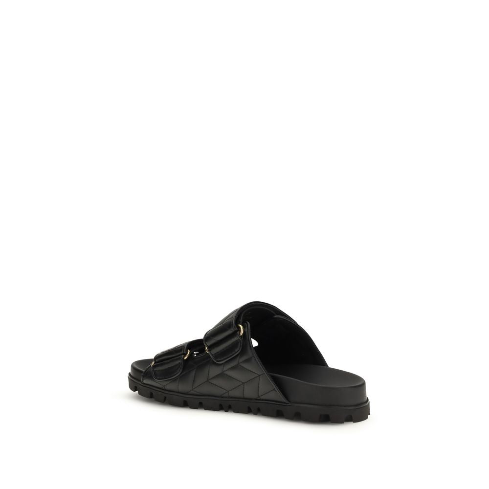Black Napa Leather / Calf Bos Taurus Slippers