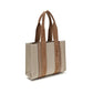 Beige Linen Shoulder Bag