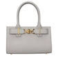 Gray Leather Handbag
