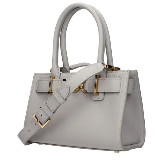 Gray Leather Handbag
