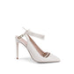 White Leather High Heel Pumps