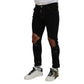 Black Cotton Skinny Pants
