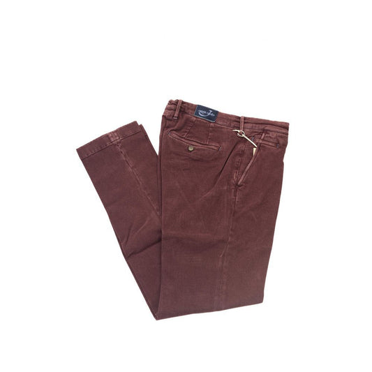 Burgundy Cotton Chino Pants