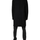 Black Wool Single Breasted Long Coat Jacket